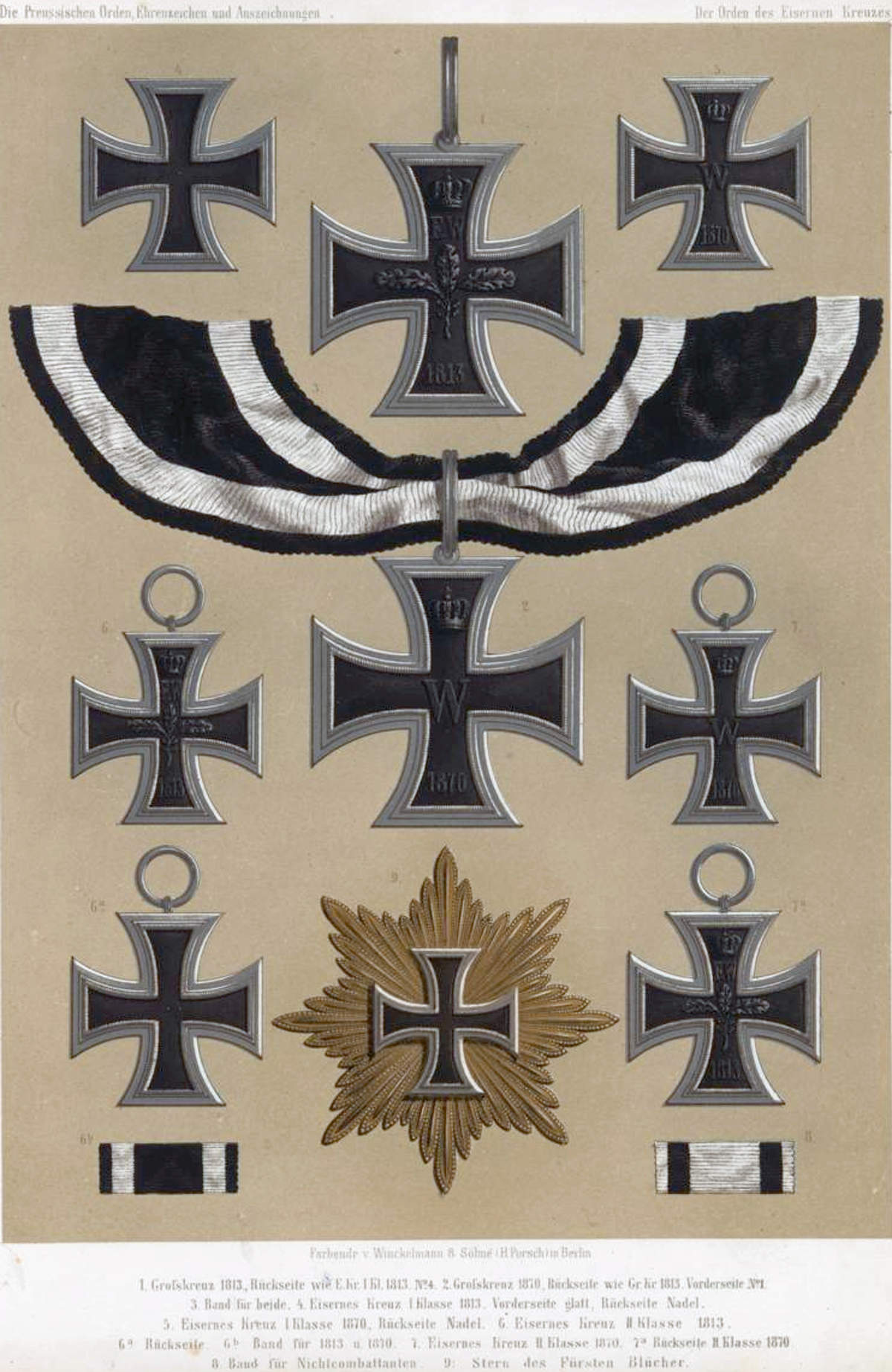 Formen des Eiserne Kreuzes von 1813 bis 1870