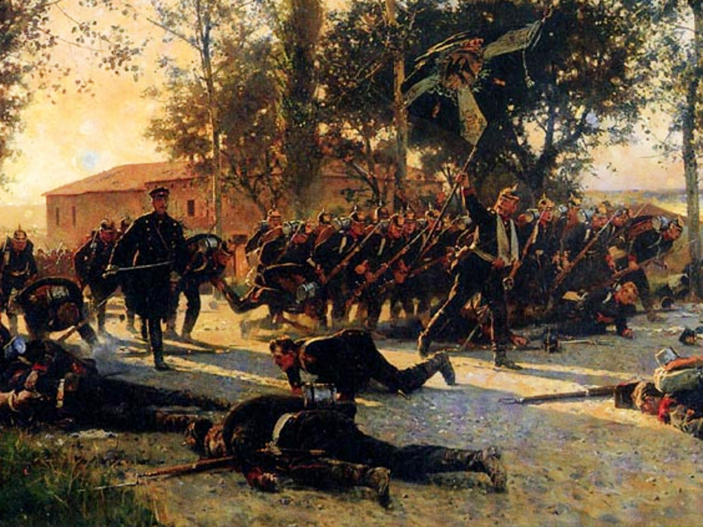 Carl Röchling: „Episode aus der Schlacht bei Gravelotte (Tod des Majors von Hadeln am 18. August 1870)“
