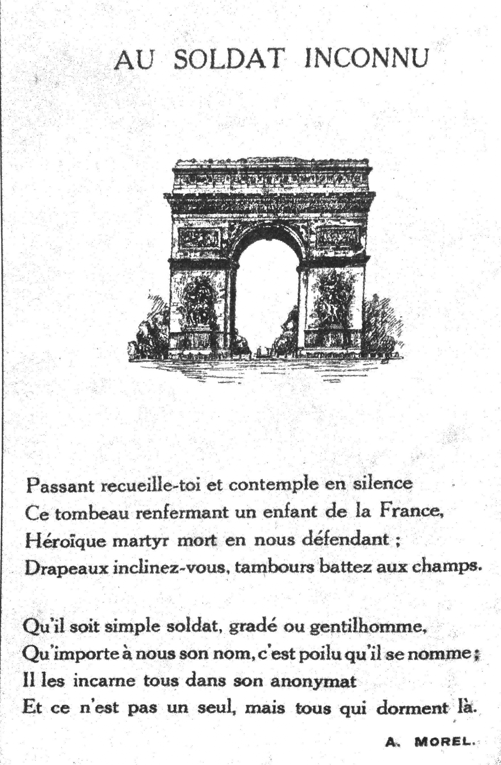 Auguste Morel: Au Soldat Inconnu (o. J.)