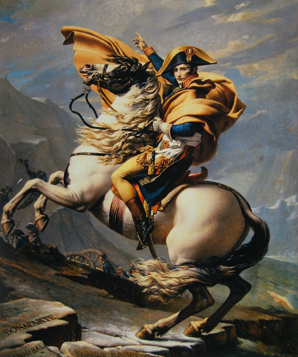 Jacques-Louis David: „Napoléon Bonaparte überquert den großen Sankt Bernhard“