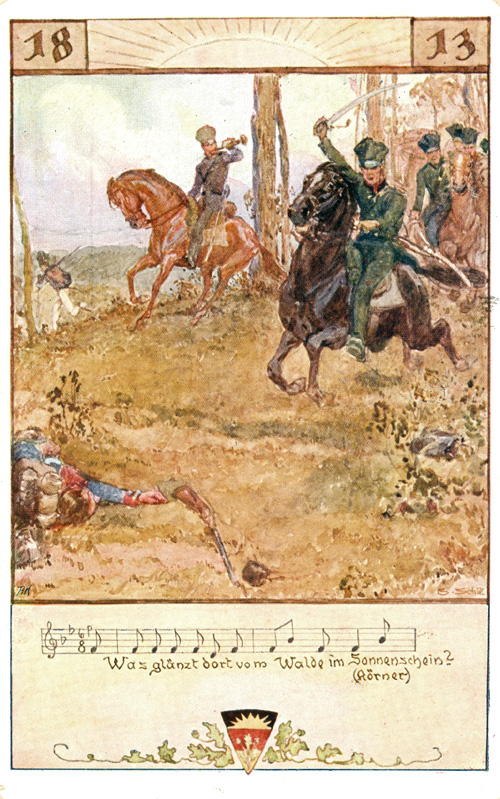 Bildpostkarte „Körner und die Lützower Jäger“