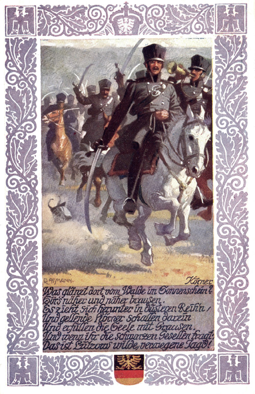 Richard Assmann: Bildpostkarte „Körner und die Lützower Jäger“