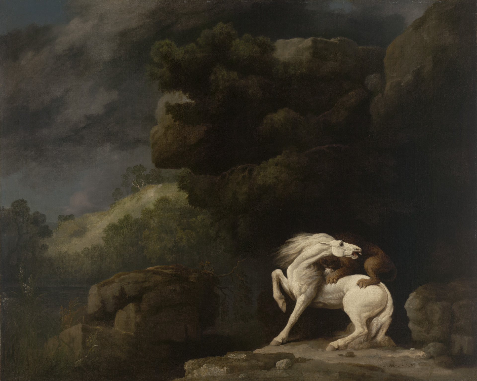 George Stubbs: „A Lion Attacking a Horse“