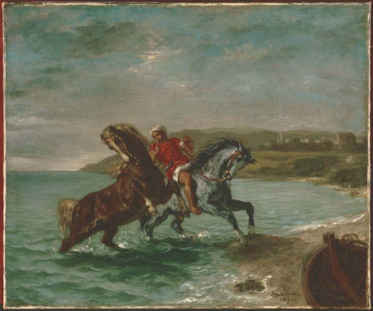 Eugène Delacroix: „Horses Coming Out of the Sea“