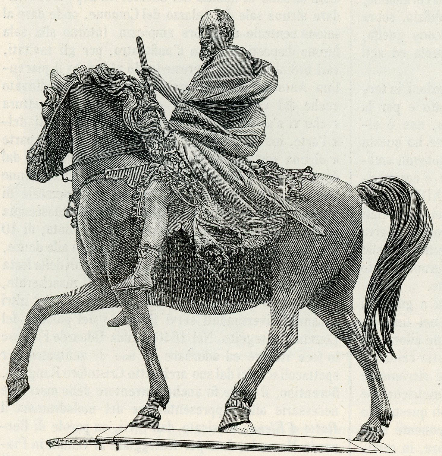 ‚Schreitender Typus‘ – Giuseppe Barberis: Darstellung des Reiterdenkmals für Ranuccio I. Farnese