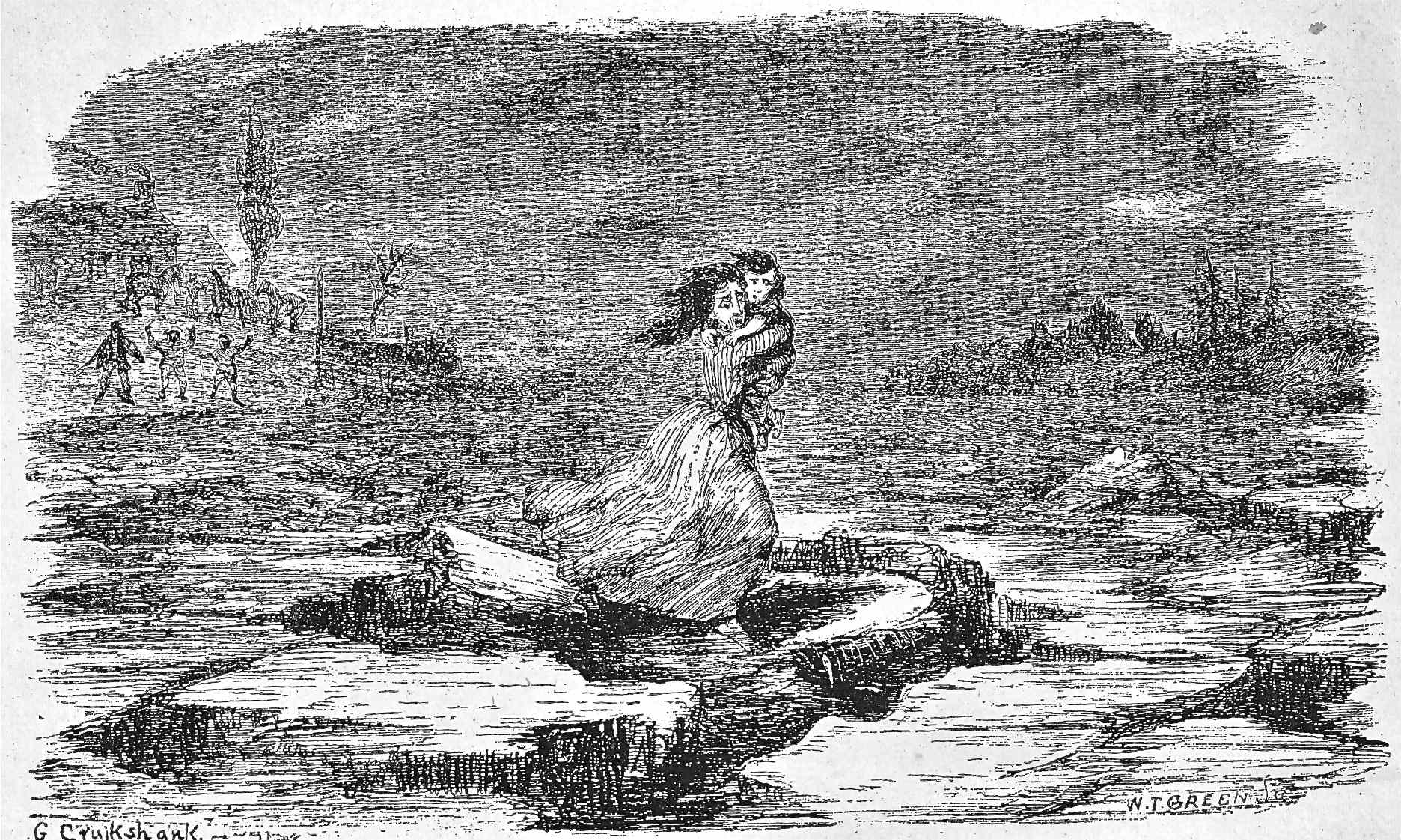 George Cruikshanks: Eliza Crosses the Ohio on the Floating Ice